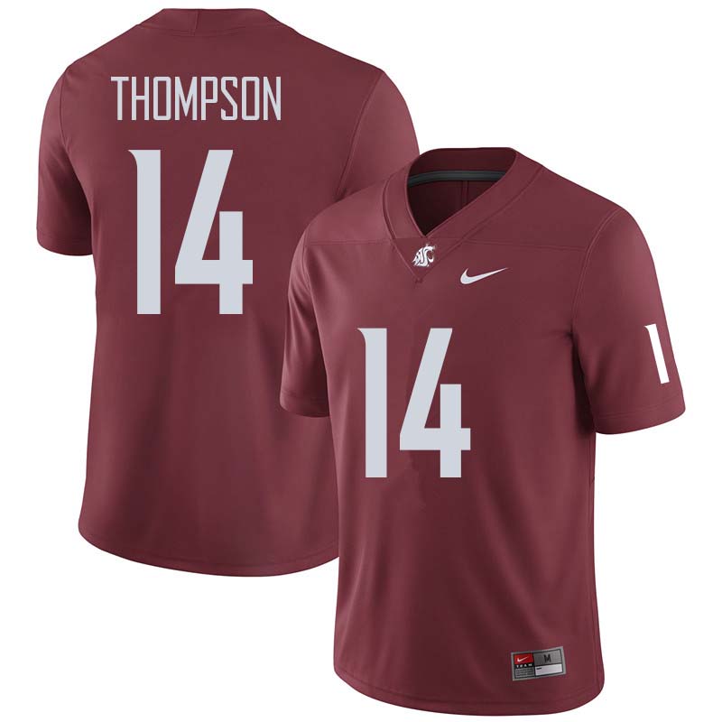 Men #14 Jack Thompson Washington State Cougars College Football Jerseys Sale-Crimson